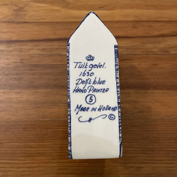 Delft Blue Hand-painted Miniature Tuit Gevel 1630 #5 Canal House Ceramic Holland - Picture 2 of 12